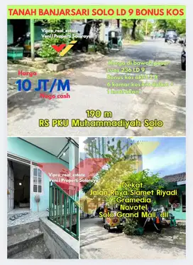 JUAL TANAH MURAH TENGAH KOTA SOLO BONUS KOS AKTIF