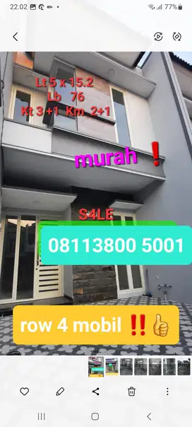 JUAL CEPAT ‼️RUMAH SUTOREJO 2 LANTAI MURAH