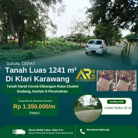 Dijual Tanah Darat Zona Kuning Lokasi Pinggir Jalan Klari Karawang