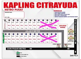 Tanah kavling bisa di cicil selama 1th DP 10 jt di 22 Metro Pusat