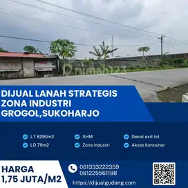Dijual lahan industri lokasi  Grogol luas 8290m BU!