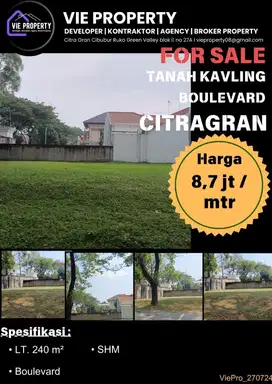 BU  DIJUAL CEPAT TANAH  KAVLING BOULEVARD CITRA GRAN CIBUBUR