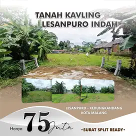 Tanah kavling siap bangun Lesanpuro kota Malang hanya 75 juta saja.
