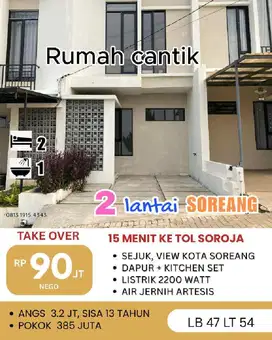 Over kredit rumah view cantik di Bandung selatan 15mnt ke Tol Soroja