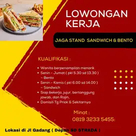 Lowongan Kerja untuk Stand Sandwich ( WANITA )