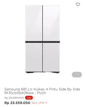 SAMSUNG KULKAS 4 PINTU SBS RF65DB90B012 700LTR