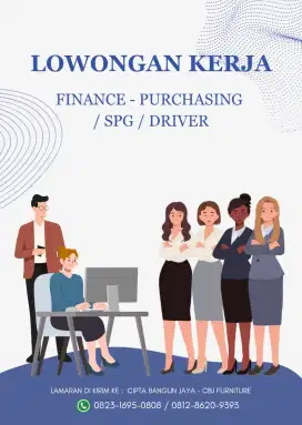 DIBUTUHKAN SEGERA ! Finance-Purchasing/SPG/Driver
