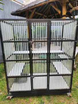 Kandang Kucing Alumunium (Bekas) Tingkat 2 + Roda 4 - NEGO