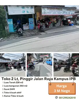 Toko Dan Kos-kosan Pinggir Jalan Raya Babakan Kampus IPB Dramaga Bogor