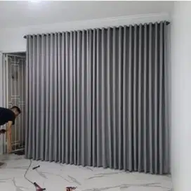 Menerima Gorden Blackout Sekat Klinik Hordeng Pintu Gordyn Vitrase