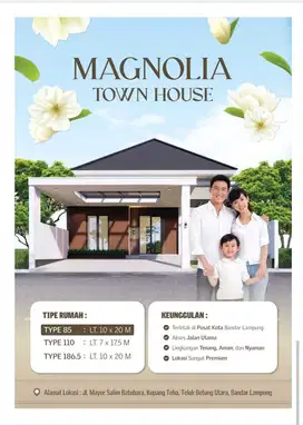 DI JUAL TOWNHOUSE LANTAI 1 DAN LANTAI 2 DI TELUK BETUNG BANDARLAMPUNG
