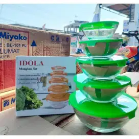 Mangkok Set 5 Susun Bahan Kaca