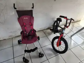 Stroller anak iflex cocolatte bonus sepeda anak keren murah