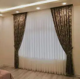 Pembuatan Gorden Blackout Sekat Klinik Hordeng Pintu Gordyn Vitrase