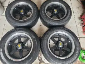 Velg Volk rays TE37 R18 100% new paket ban second bisa pajero fortuner
