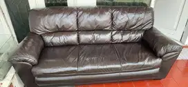 SOFA LORENZO 3 SEATER LEATHER GENUINE ( KULIT ASLI)
