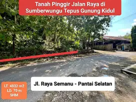 Jual Tanah Murah Pinggir Jalan Raya di Sumberwungu Tepus Gunung Kidul