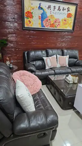 MEJA DAN SOFA  MAZZONI RECLINER KULIT ASLI