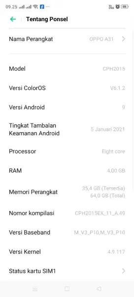 OPPO A31 RAM 4/64