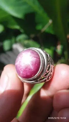 RUBY STAR TAJEM DAGING BIG SIZE RING PERAK LAWASAN