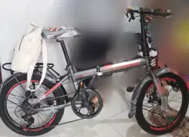 Sepeda Lipat Dewasa merek New Phoenix NP 6651AX - Black Silver Red