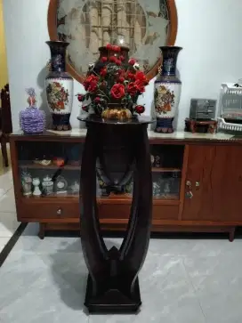 Jual tempat bunga standing kayu jati tinggi 1 m lebar 35 cm