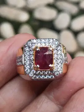 Batu natural ruby pigeon blood kristal no heat