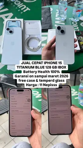 IPHONE 15 TITANIUM BLUE 128GB