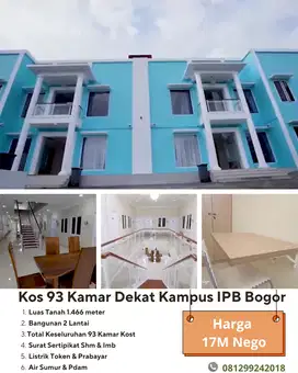 Kos Mewah 93 Pintu Jalan Kaki Ke IPB Dramaga Bogor Legalitas SHM