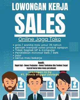 Loker Sales Online Jaga Toko Jakarta