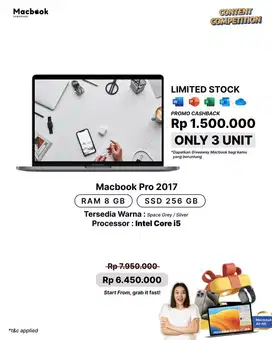 MACBOOK PRO 2017 13 INCH 8/256GB INTEL CORE i5