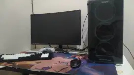 FULLSET RAKITAN GAMING PC SECOND LIKE NEW INTEL I3-10100f RAM 16GB
