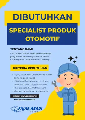 PENJAGA TOKO OTOMOTIF MOBIL