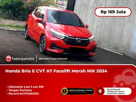 [ LOW KM 4RB ] Honda Brio E CVT AT Facelift Merah NIK 2024