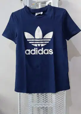 Kaos wanita Adidas biru navy size S fit M ori