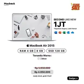 Judul Macbook Air 2015 RAM 4/128 GB Intel Core i5