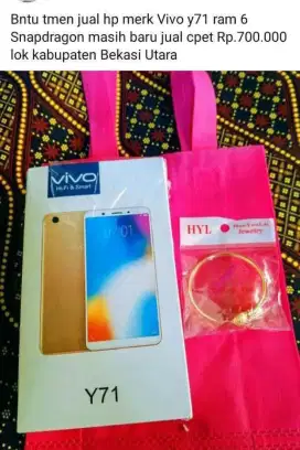 Hp baru merk Vivo y71 ram 6