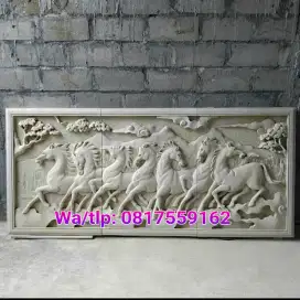 Ukiran batu alam motif kuda