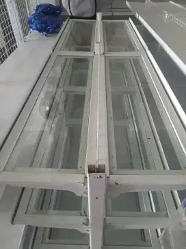 RAK GONDOLA DOUBLE KACA MURAH