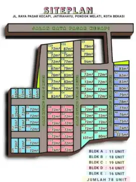 Dijual tanah kavling, pinggir jln pasar kecapi, pondok Melati, bekasi