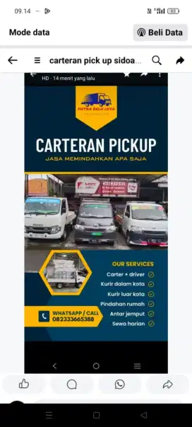 Jasa angkutan barang, pindahan, kirim barang dalam dan luar kota