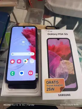 Samsung M34 5G 8/128gb bekas fullset normal bisa TT