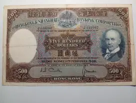 Uang kertas kuno 500 HK Dollar thn 1968