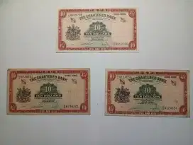 Uang kertas kuno 10 HK Dollar