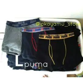Paket 9pcs Boxer puma celana dalam pria L dan XL
