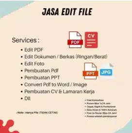 Jasa Edit Dokumen, Edit Berkas, Edit Foto, Edit Video, dll