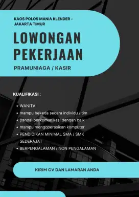 Lowongan kerja kaos polos mania