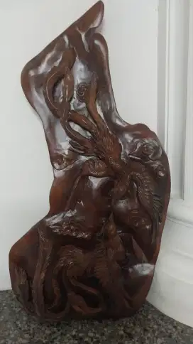 ukiran burung hong dari kayu pilihan