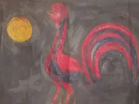Lukisan Dekorasi Repro Super. Ayam Merah