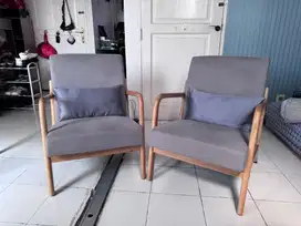 Dijual Kursi Sofa Minimalis Kayu Muda (2pcs) | Cocok untuk Ruang Tamu